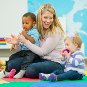 child care provider with toddlers